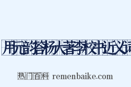 用元韵答杨大著李校书近义词是什么意思的图片